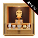 画像: 【選べる仏具付】モダン仏壇セット TSUDOU オーク×墨黒色
